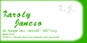 karoly jancso business card